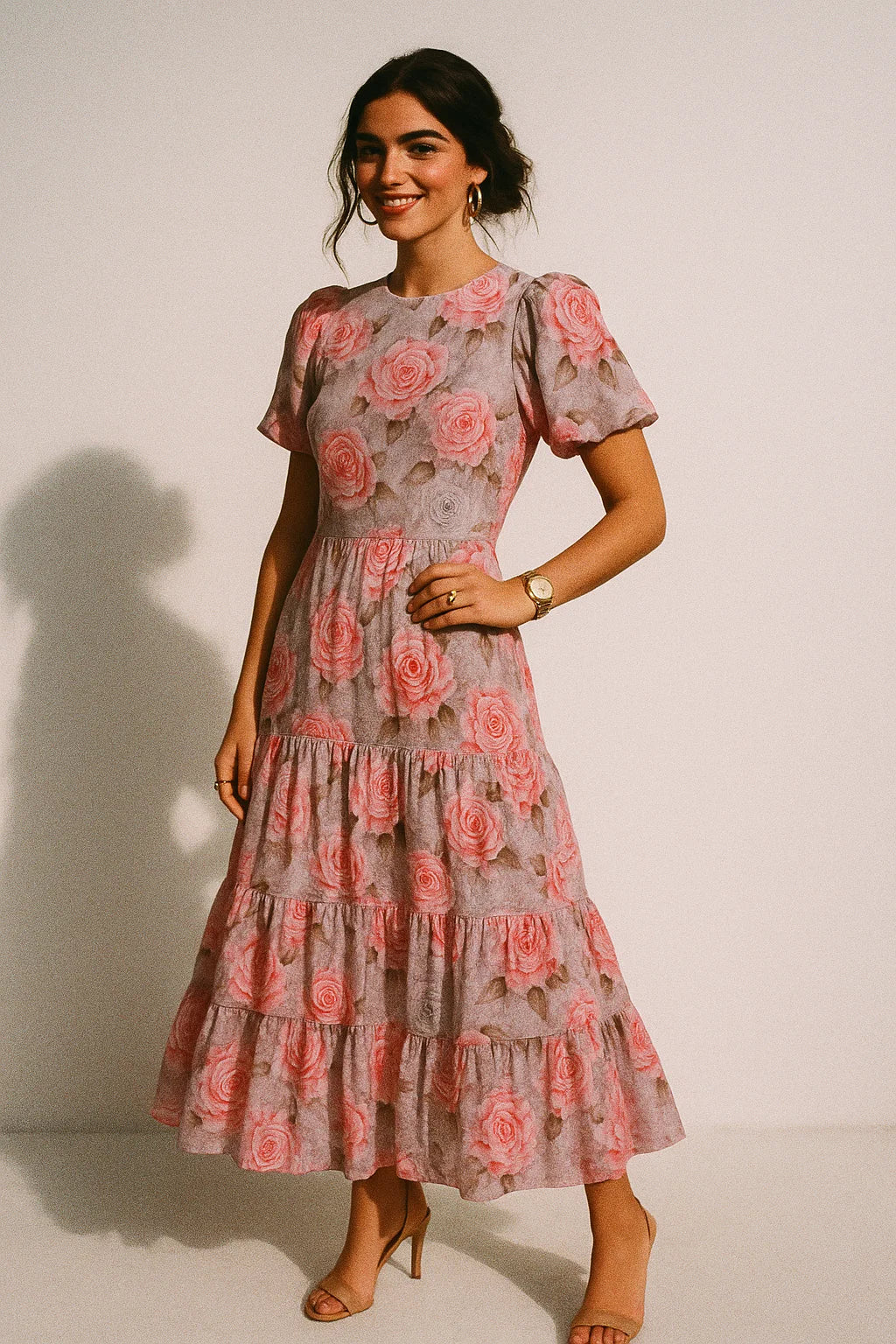 Classy Purple Floral Digital Printed Silk Crepe Fabric