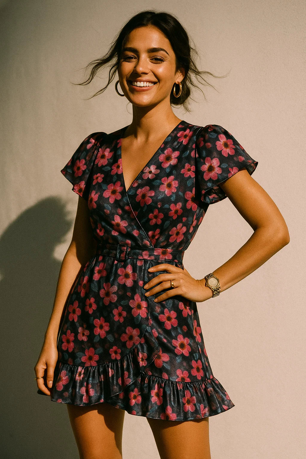 Gorgeous floral digital printed silk crepe fabric from FAB VOGUE Studio