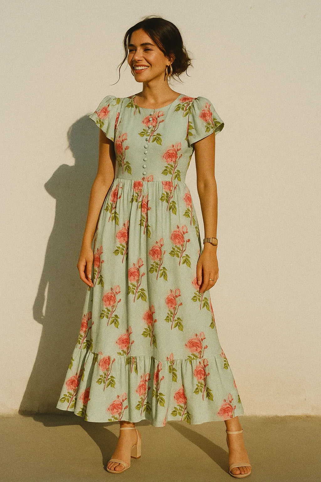 Gorgeous floral digital printed silk crepe fabric from FAB VOGUE Studio