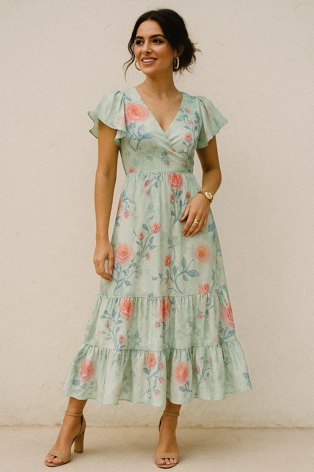 FAB VOGUE Studio's Floral Digital Printed Silk Crepe Fabric