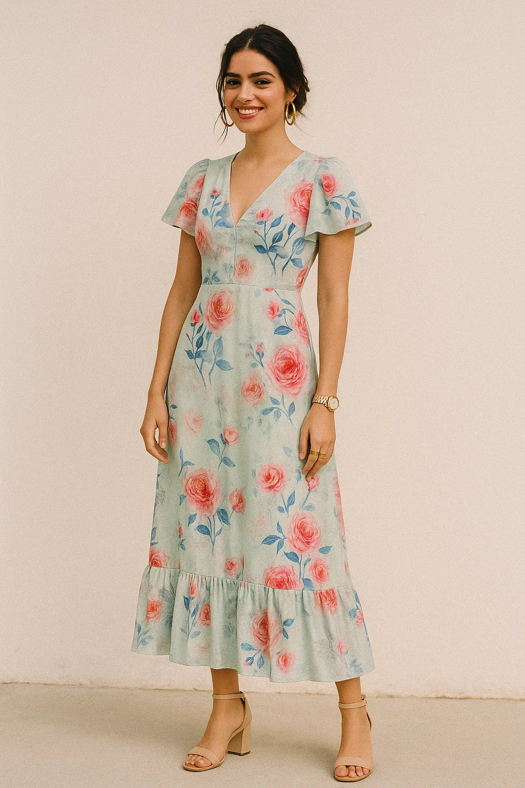 FAB VOGUE Studio's Floral Digital Printed Silk Crepe Fabric