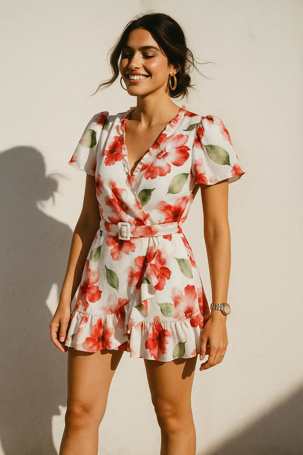 Classy damask floral print silk crepe fabric from FAB VOGUE Studio