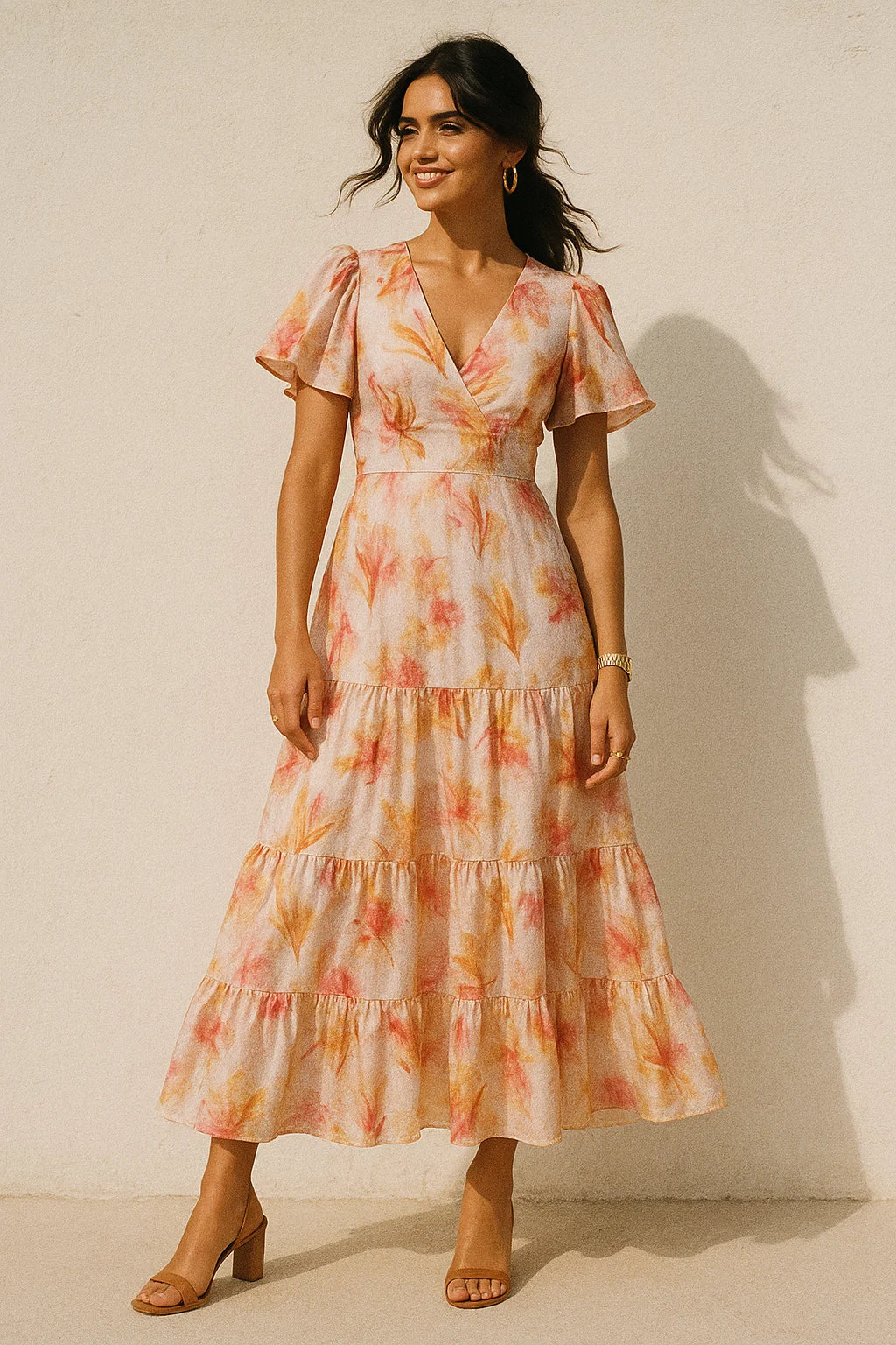 Pastel Blue Leaves Silk Crepe Printed Fabric