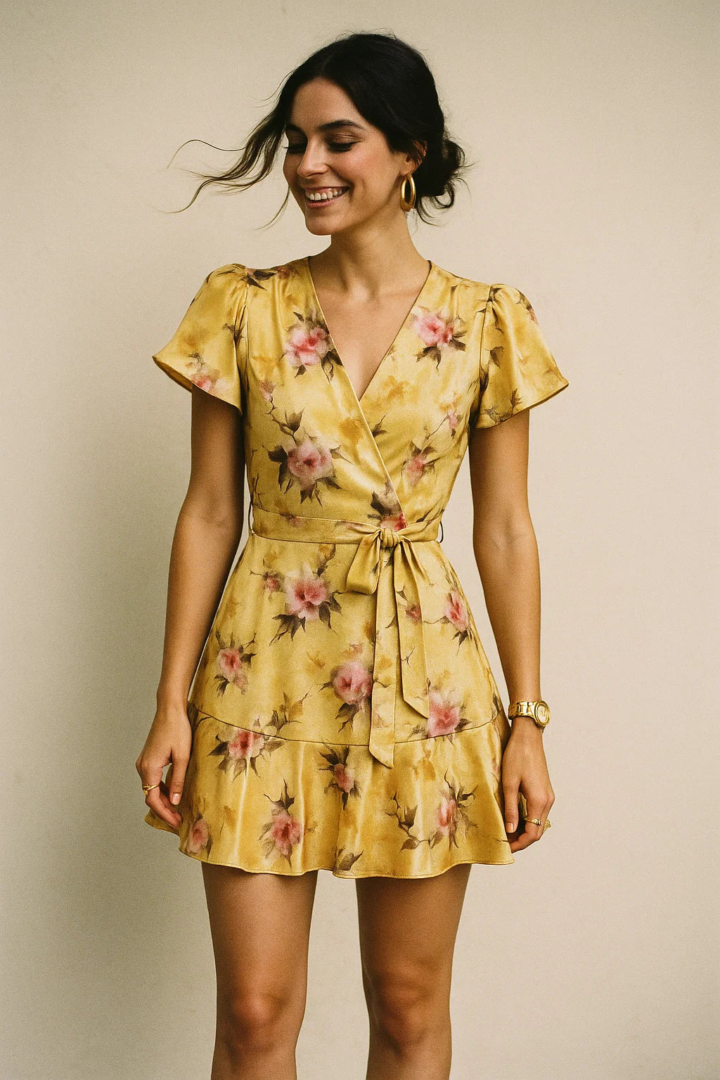 Coolest Watercolour Paper Art Of Flower Digital Printed Fabric - Silk Crepe