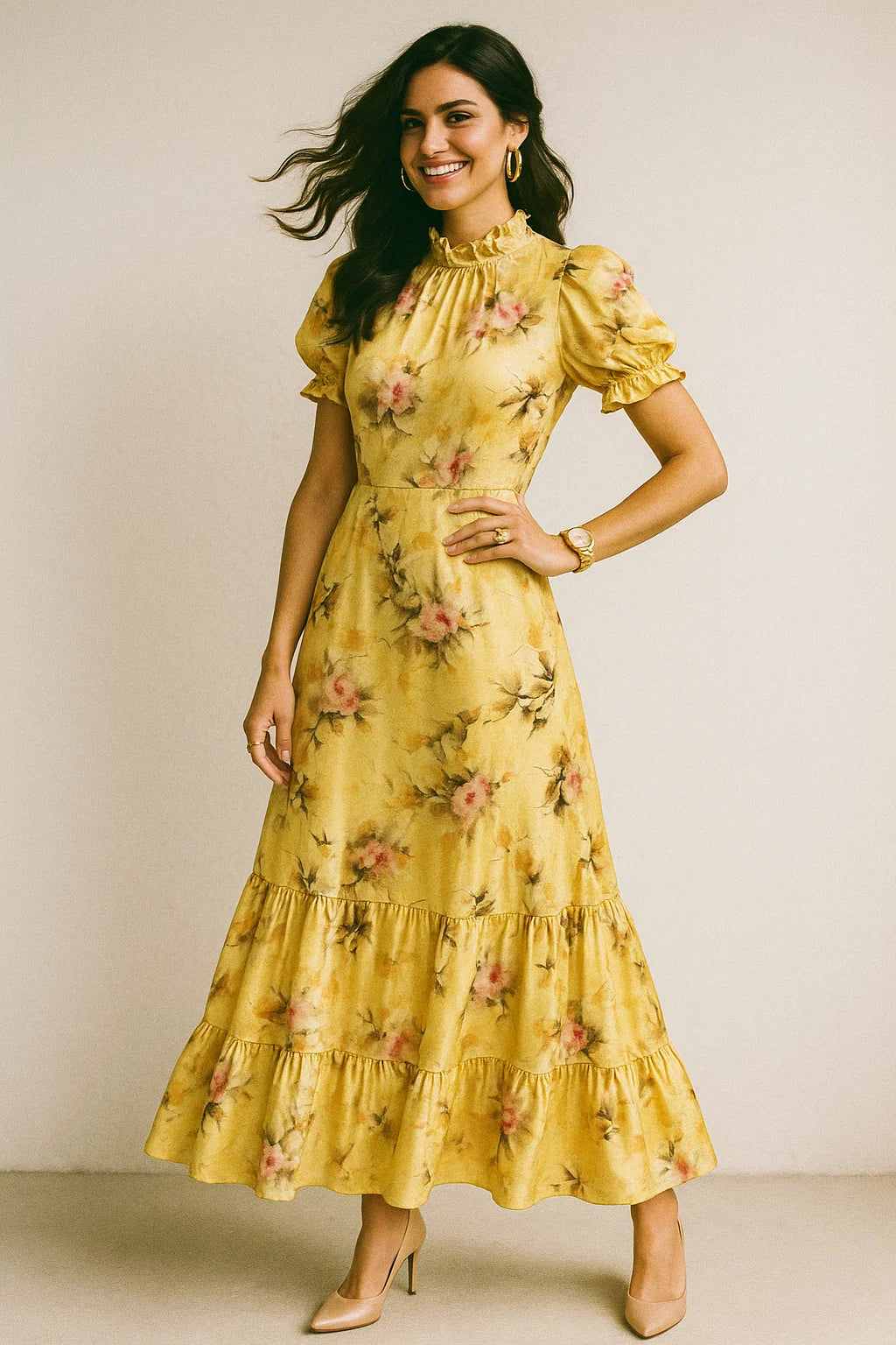 Coolest Watercolour Paper Art Of Flower Digital Printed Fabric - Silk Crepe