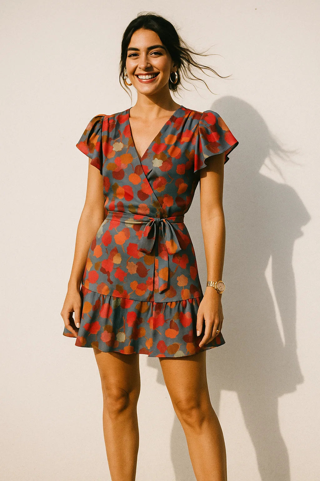 Watercolour Spotted Random Multicolour Flower Digital Printed Fabric - Silk Crepe