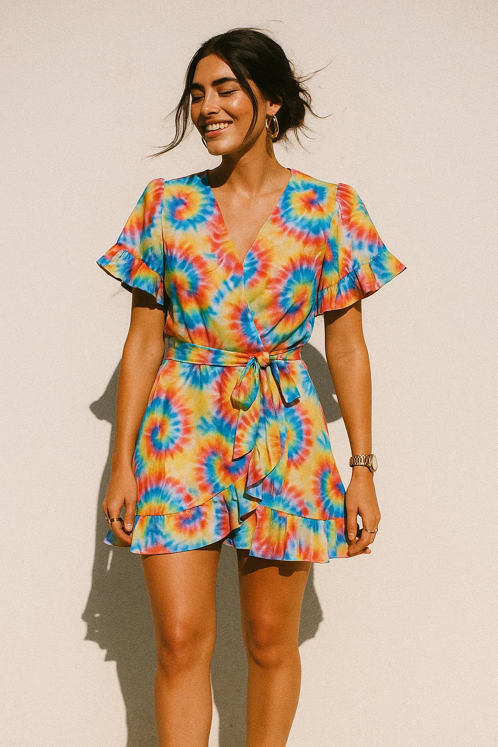 Rainbow Rounded Gradient Digital Printed Fabric - Silk Crepe