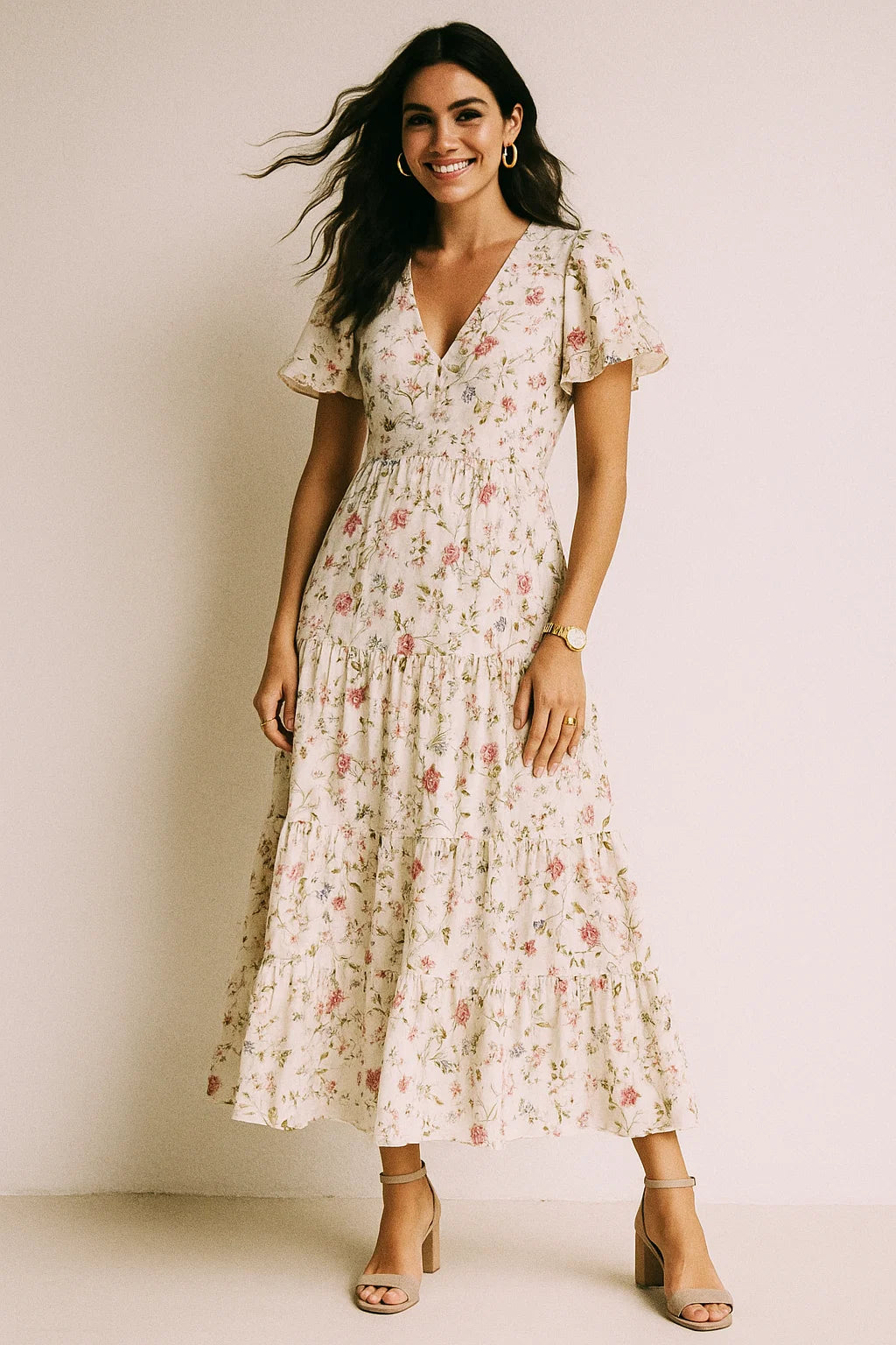 Abstract Colourful Flower Art Digital Printed Fabric - Silk Crepe