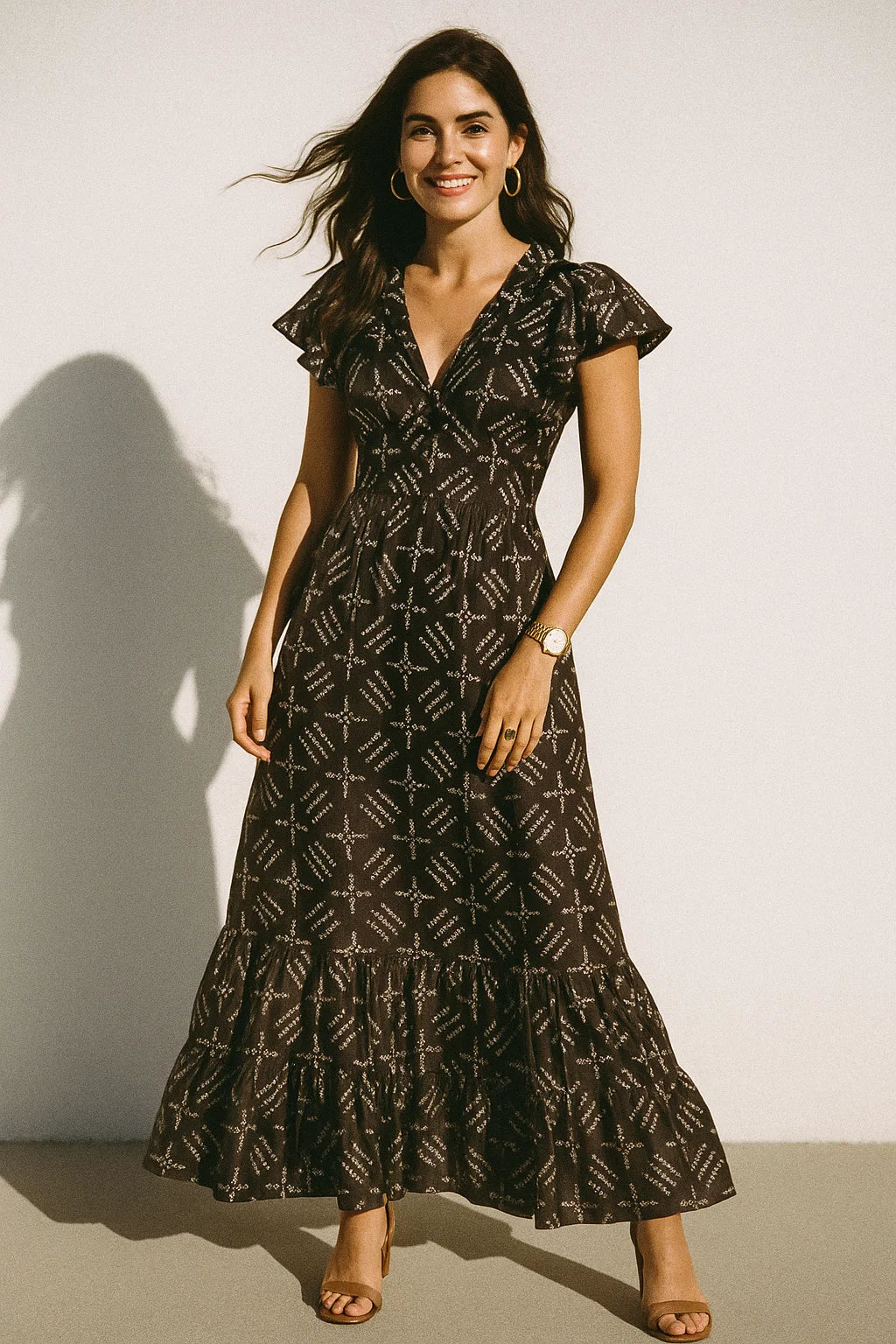 Morden Digital Art Of Doted Lining Digital Printed Fabric - Silk Crepe