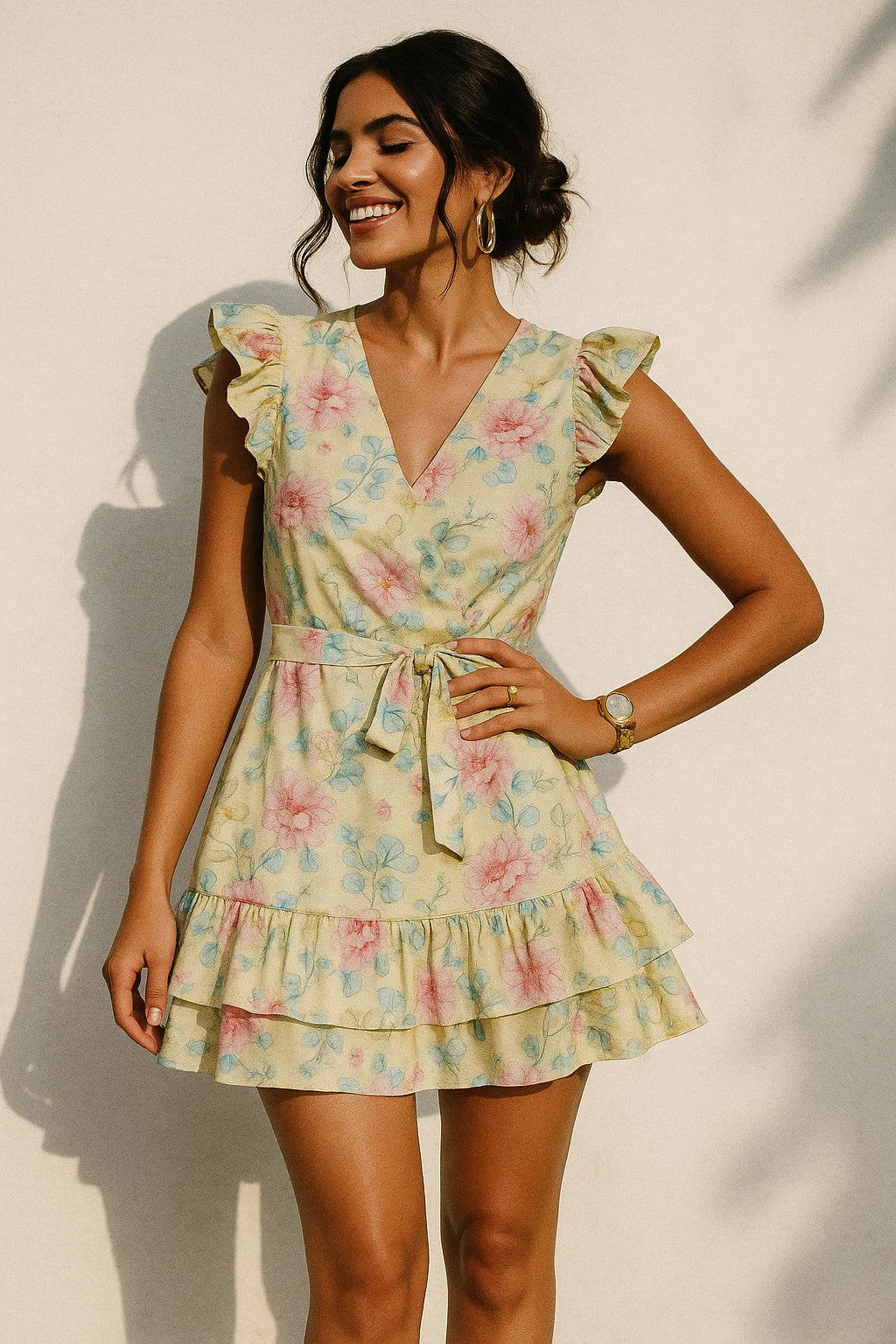 Peony Pink Flower Seamless Pattern Digital Printed Fabric - Silk Crepe