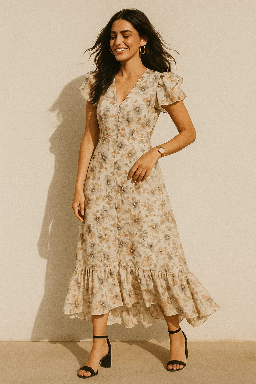 Vintage Pattern Of Chintz And Leaves Digital Printed Fabric - Silk Crepe