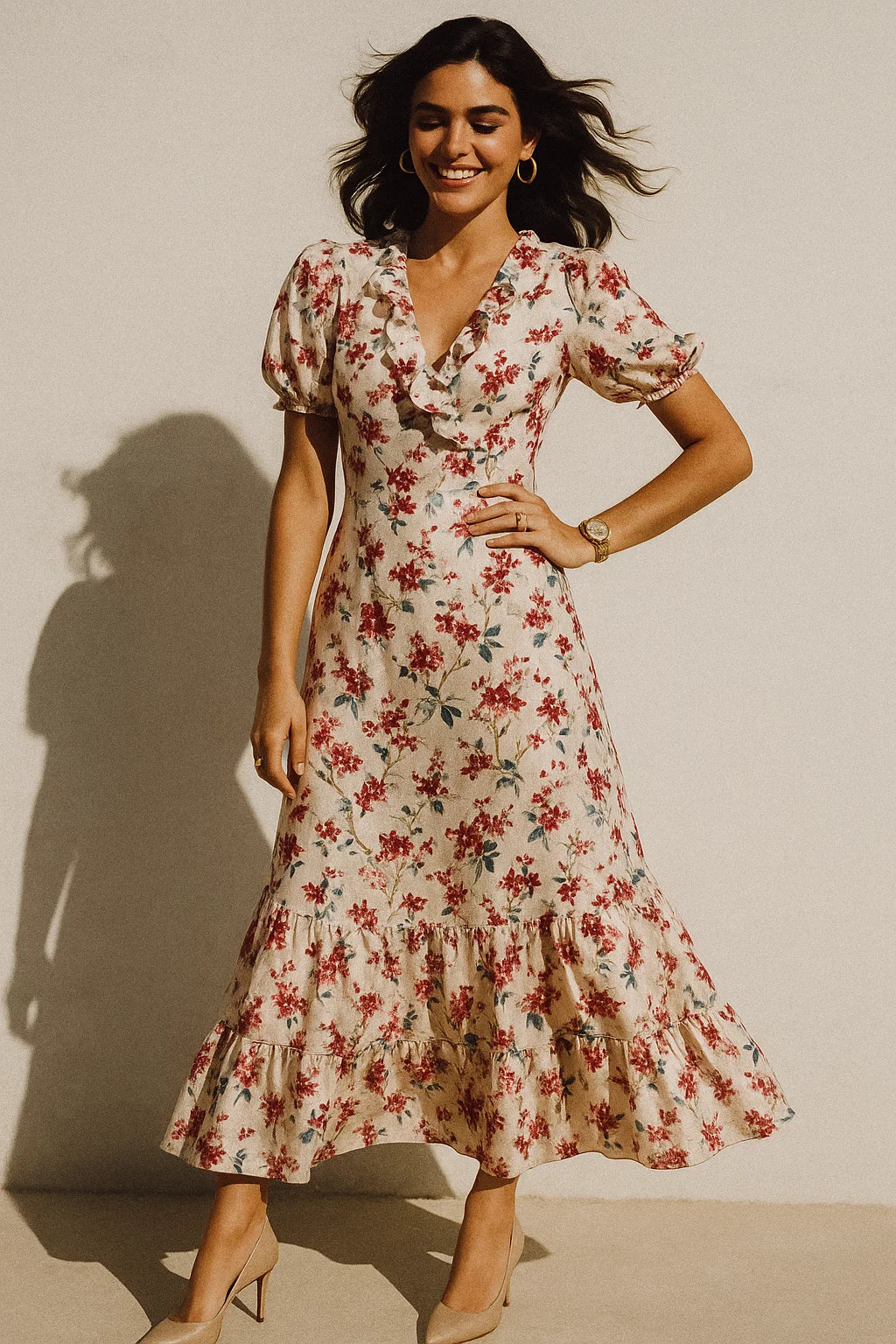 Beautiful Garden Iris Flower Digital Printed Fabric - Silk Crepe