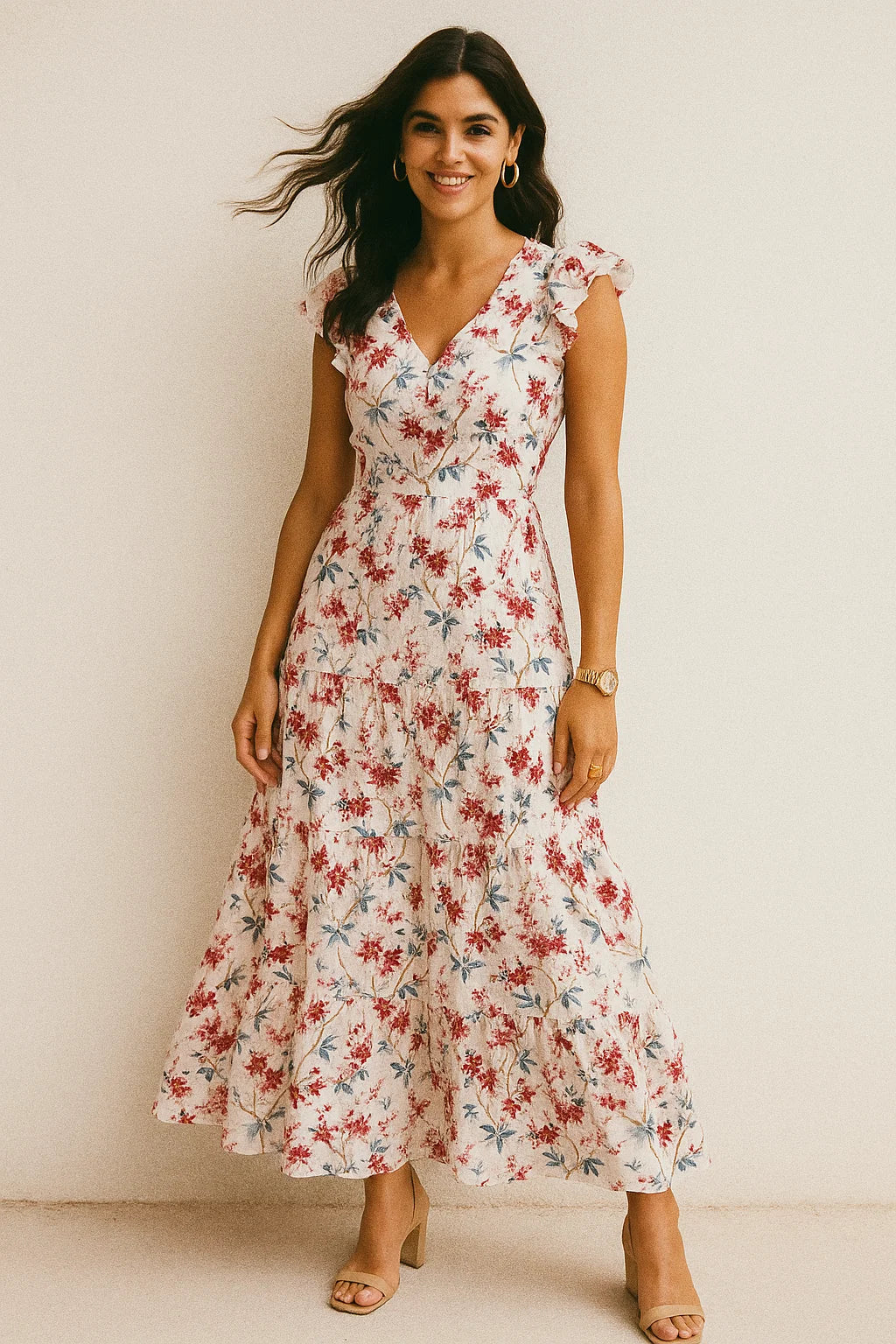 Beautiful Garden Iris Flower Digital Printed Fabric - Silk Crepe