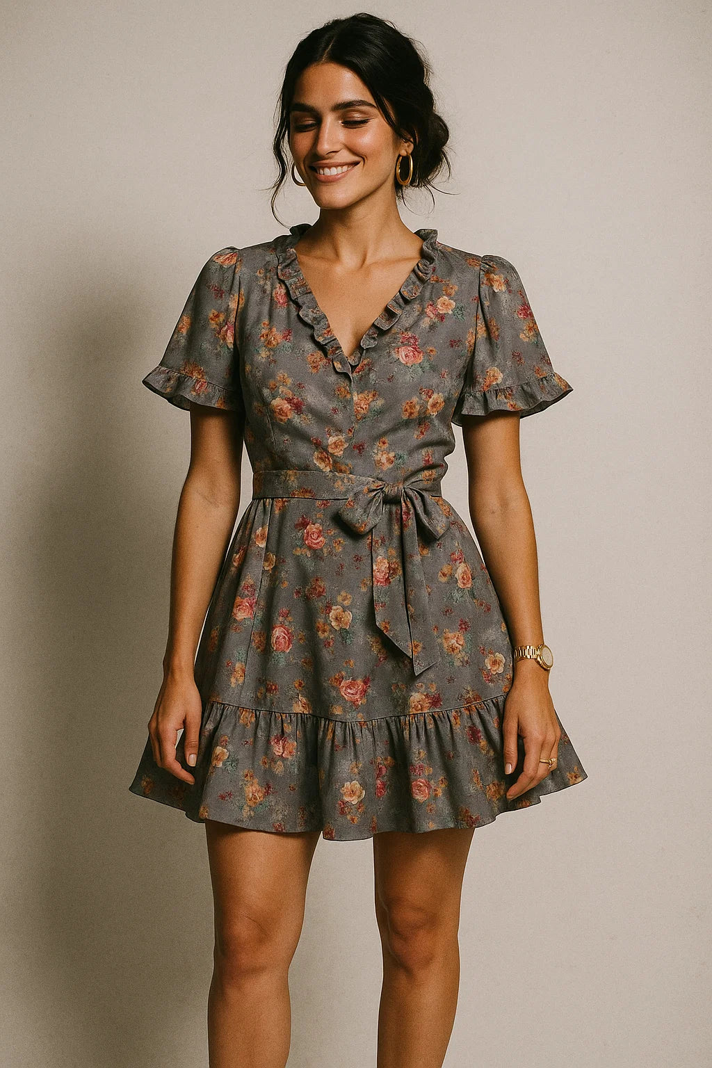 Beautiful Gradient Poppy And Orchid Flower Digital Printed Fabric - Silk Crepe