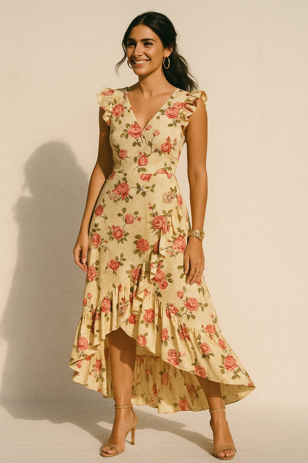 Classic Poppy Flower Digital Printed Fabric - Silk Crepe