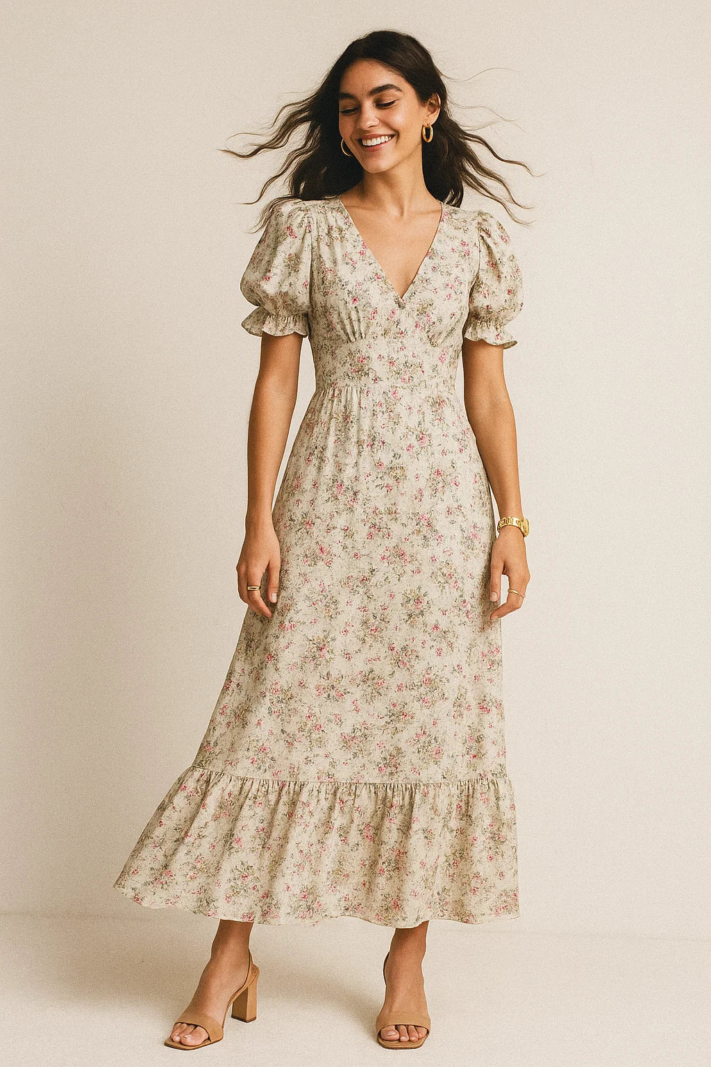 Tiny Iris With Leaves Digital Printed Fabric - Silk Crepe