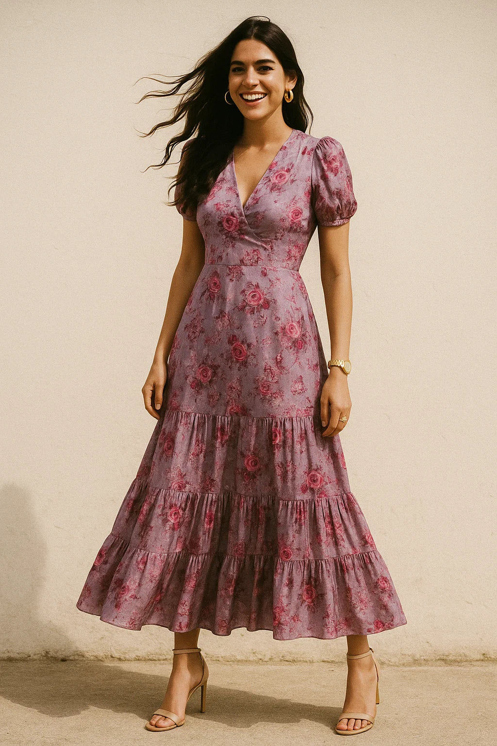 Tiny Roses Of Seamless Pattern Digital Printed Fabric - Silk Crepe