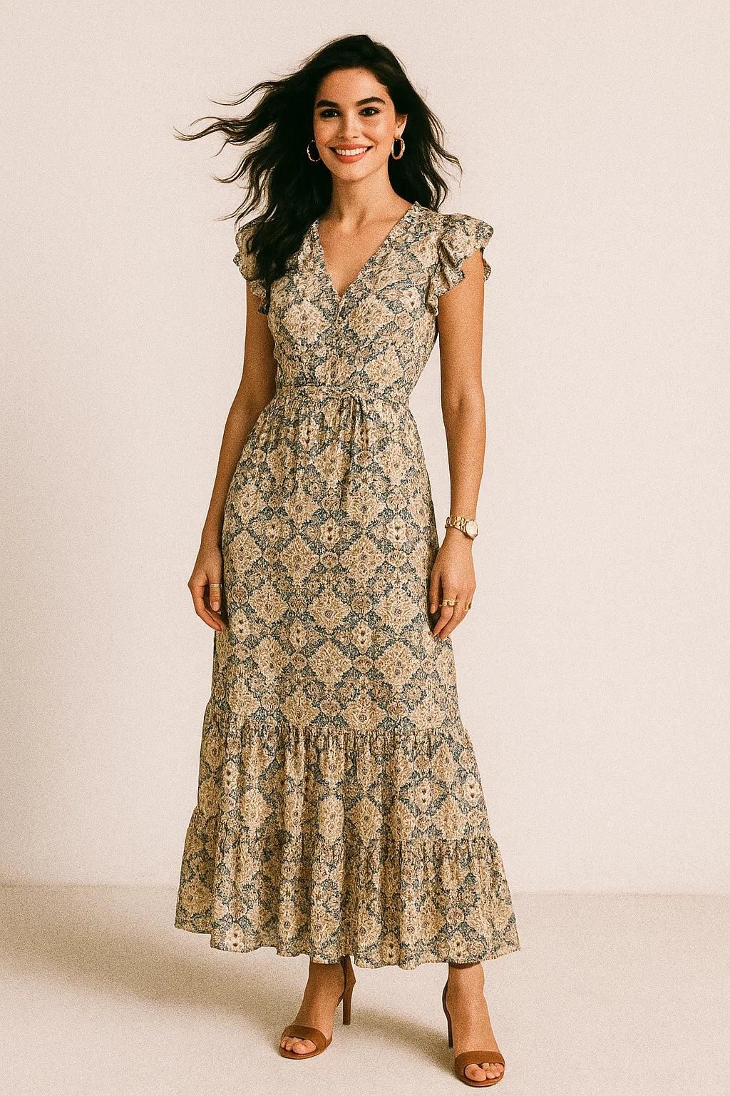 Old And Vintage Creative Digital Printed Fabric - Crepe