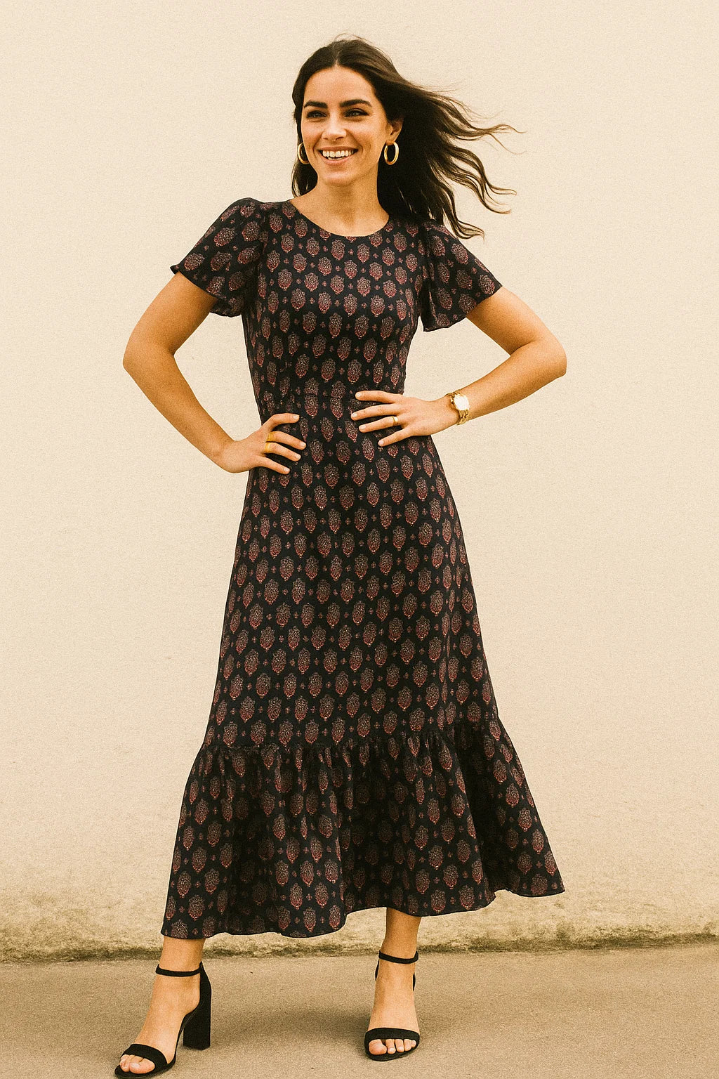 Tiny Small Mango Leaves Decorative Digital Printed Fabric - Crepe