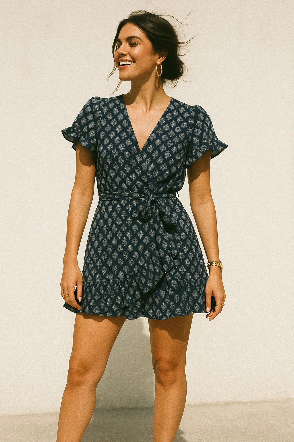 Summer Green Spring Colour Flower Digital Printed Fabric - Crepe