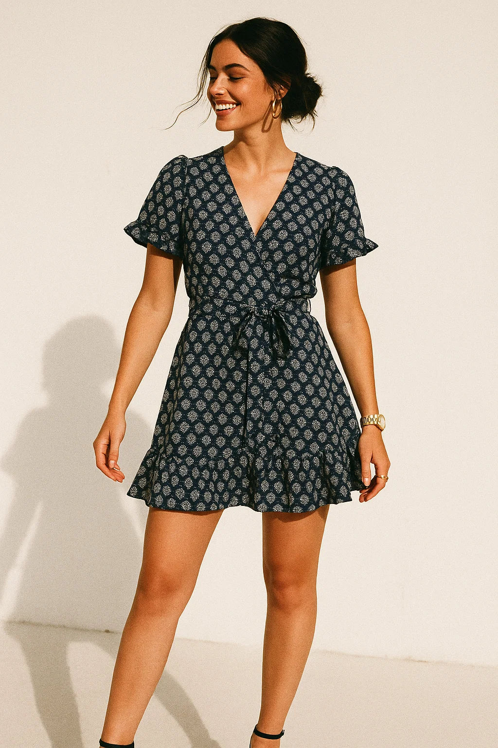 Summer Green Spring Colour Flower Digital Printed Fabric - Crepe