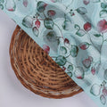 Aqua Blue Brasso Fabric with Watercolour Leaf Print – br 0 ma016480 108 3