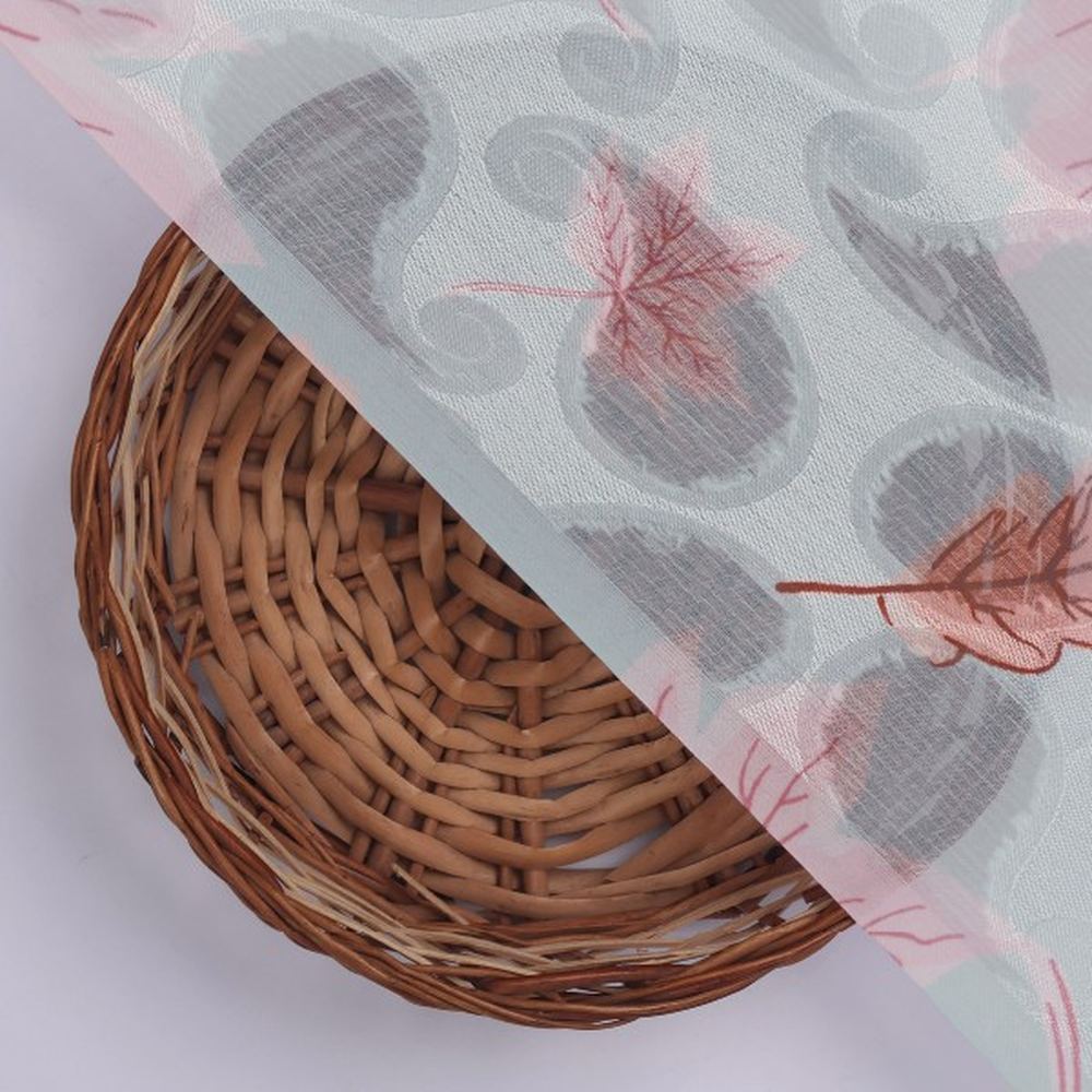 Light Blue Brasso Fabric with Pink Leaves – br 0 ma02618 108 3