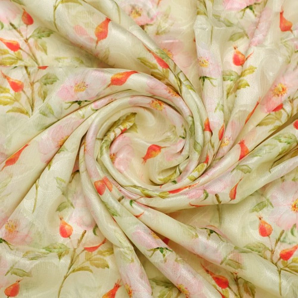 Cream Brasso Fabric with Pink Wild Rose Floral Print – br 0 ma02645 108 2