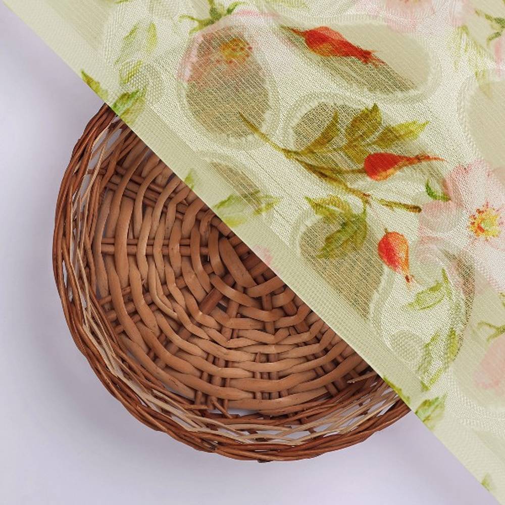 Cream Brasso Fabric with Pink Wild Rose Floral Print – br 0 ma02645 108 3