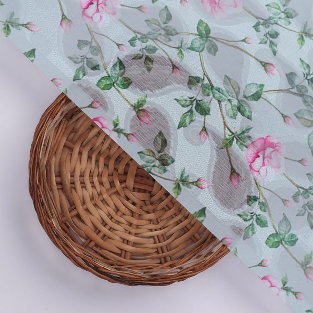 Grey Brasso Fabric with Pink Rose Print – br 0 ma03663 108 3