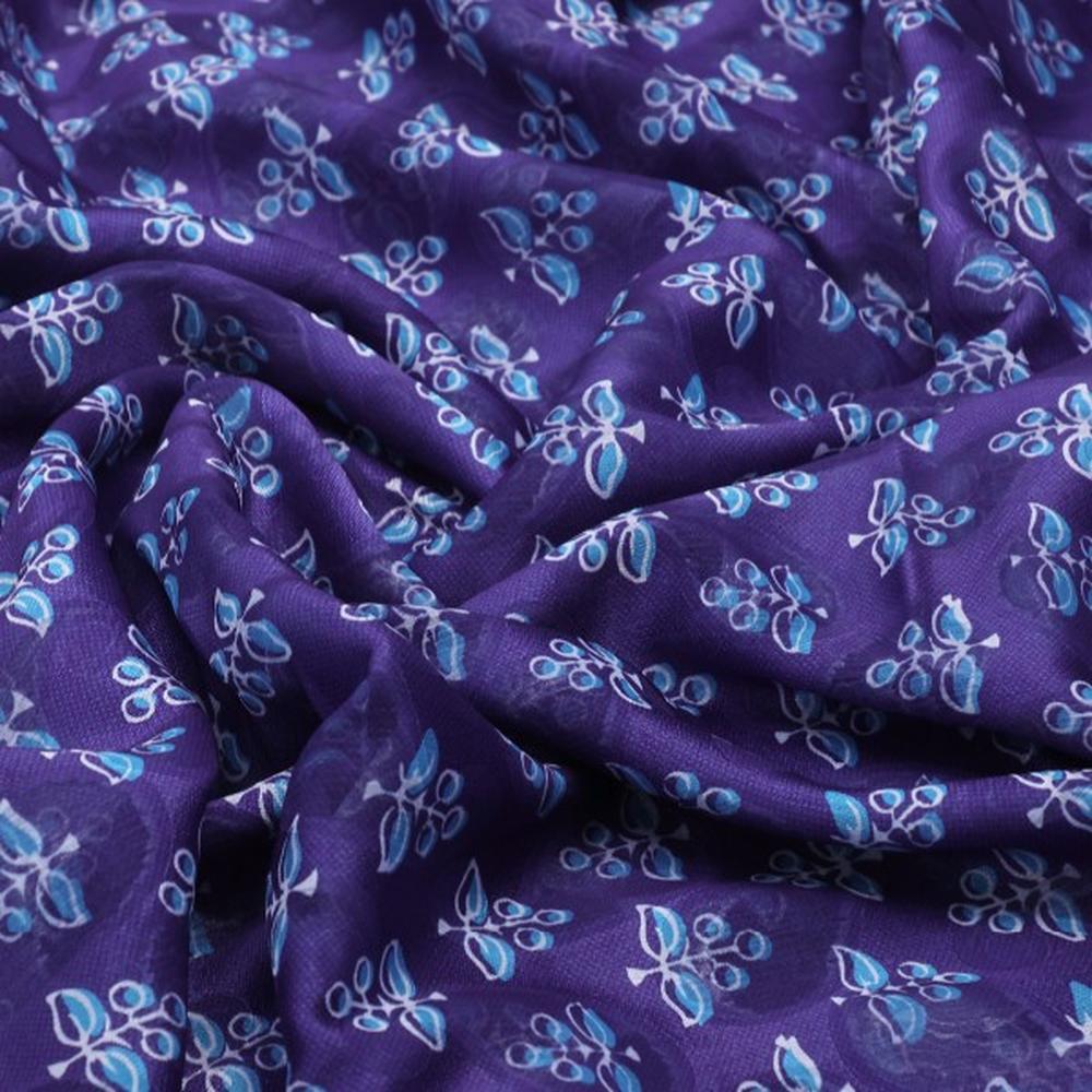 Purple Brasso Fabric with Ditsy Blue Botanical Print – br 0 ma07897 108 1