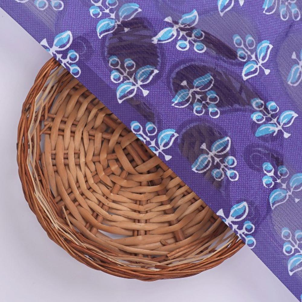 Purple Brasso Fabric with Ditsy Blue Botanical Print – br 0 ma07897 108 3