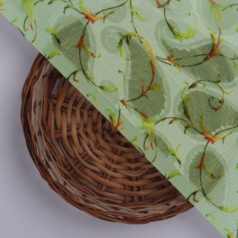 Sea Green & Red Floral Vine Brasso Fabric for Kurtas – br 0 ma0822 108 3