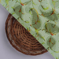 Sea Green & Red Floral Vine Brasso Fabric for Kurtas – br 0 ma0822 108 3