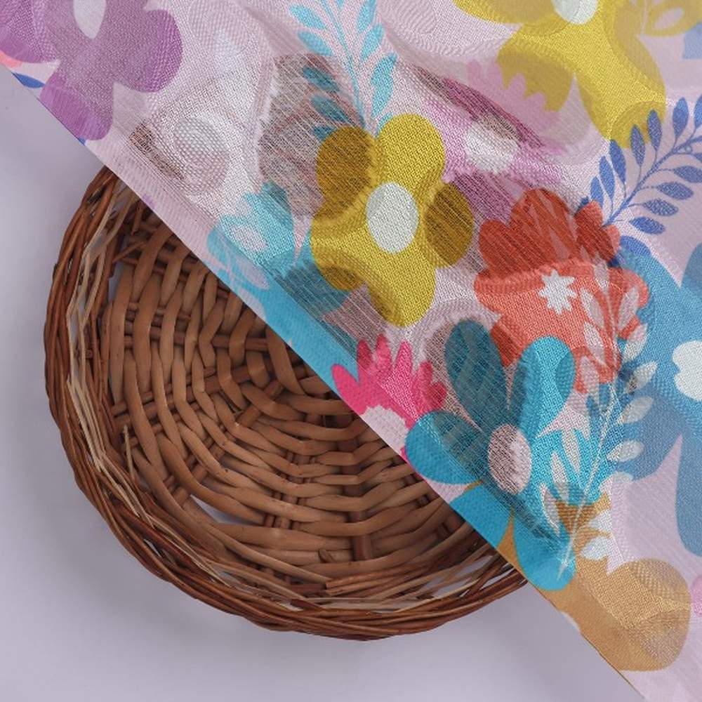 Colourful Abstract Floral on Light Pink Brasso Fabric – br 0 pa10062 108 3