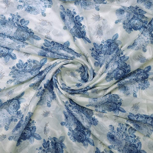 Blue Floral & Paisley Pattern Brasso Fabric for Dresses – br 0 pa7127 108 2 - alternate view
