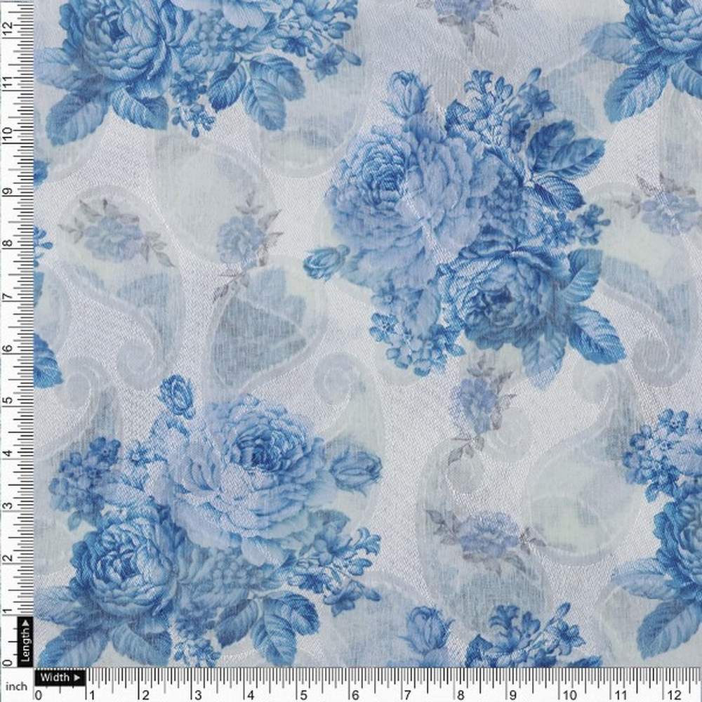 Blue Floral & Paisley Pattern Brasso Fabric for Dresses – br 0 pa7127 108 4