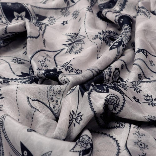 Grey and Navy Blue Paisley Pattern Brasso Fabric – br 0 ta01792 108 1