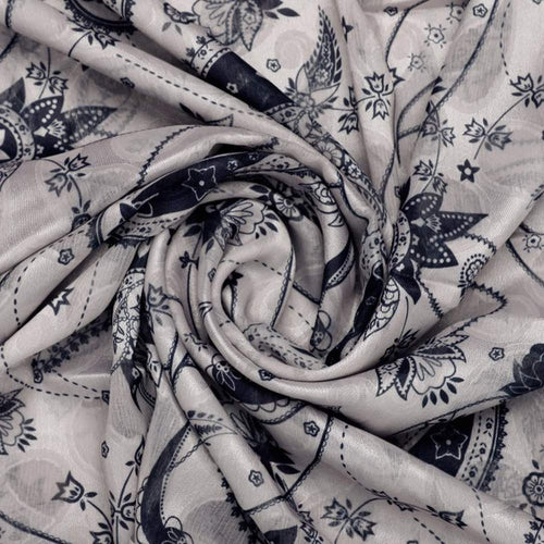 Grey and Navy Blue Paisley Pattern Brasso Fabric – br 0 ta01792 108 2