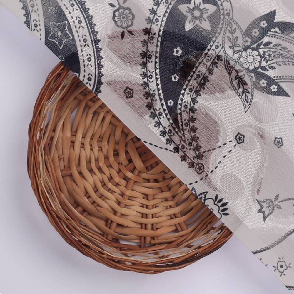 Grey and Navy Blue Paisley Pattern Brasso Fabric – br 0 ta01792 108 3