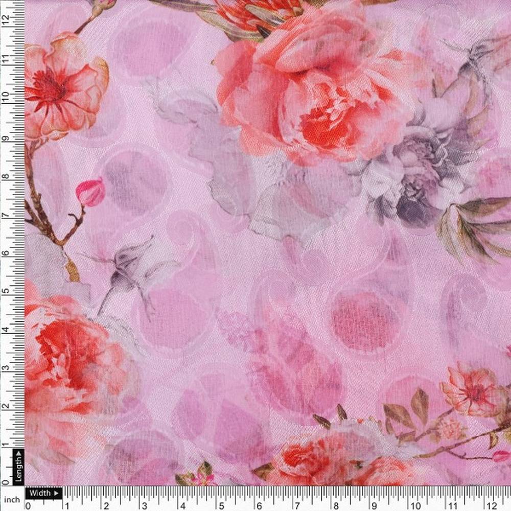 Pink Floral Brasso Dress Material Fabric – br 0 ta05939 108 4