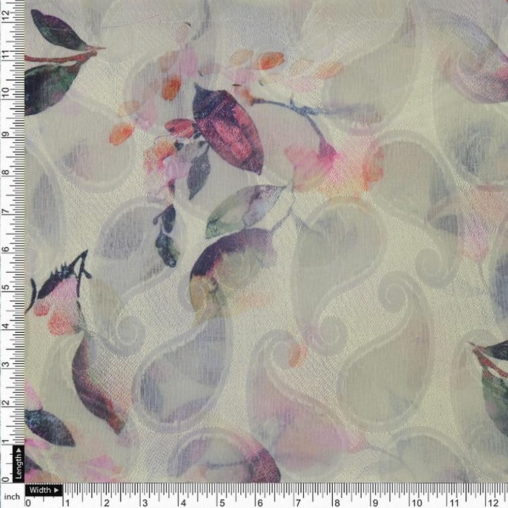 Dreamy Watercolour Floral on Cream Paisley Brasso Fabric – br 0 ta07145 108 4