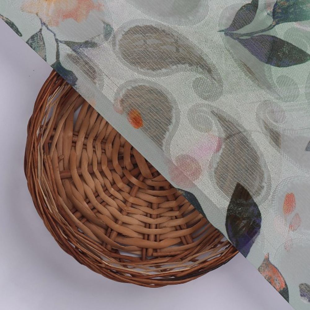 Sea Green Floral & Paisley Print Brasso Fabric for Kurtas – br 0 ta07194 108 3