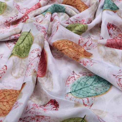 Autumnal Leaves Digital Print Soft Brasso Fabric – br 0 ta08973 108 1