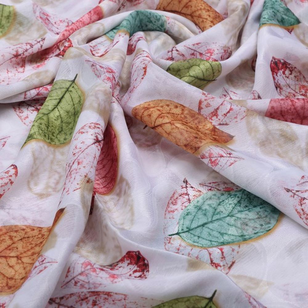 Autumnal Leaves Digital Print Soft Brasso Fabric – br 0 ta08973 108 1