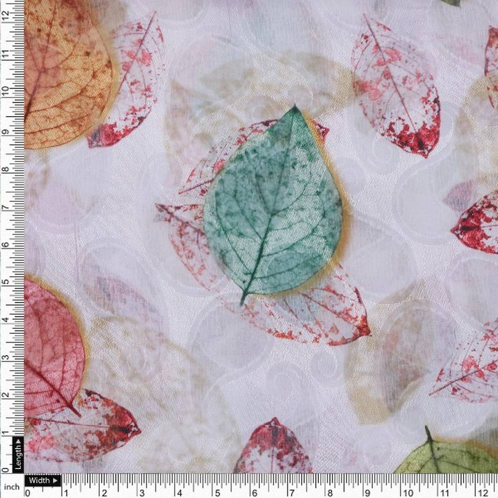 Autumnal Leaves Digital Print Soft Brasso Fabric – br 0 ta08973 108 4