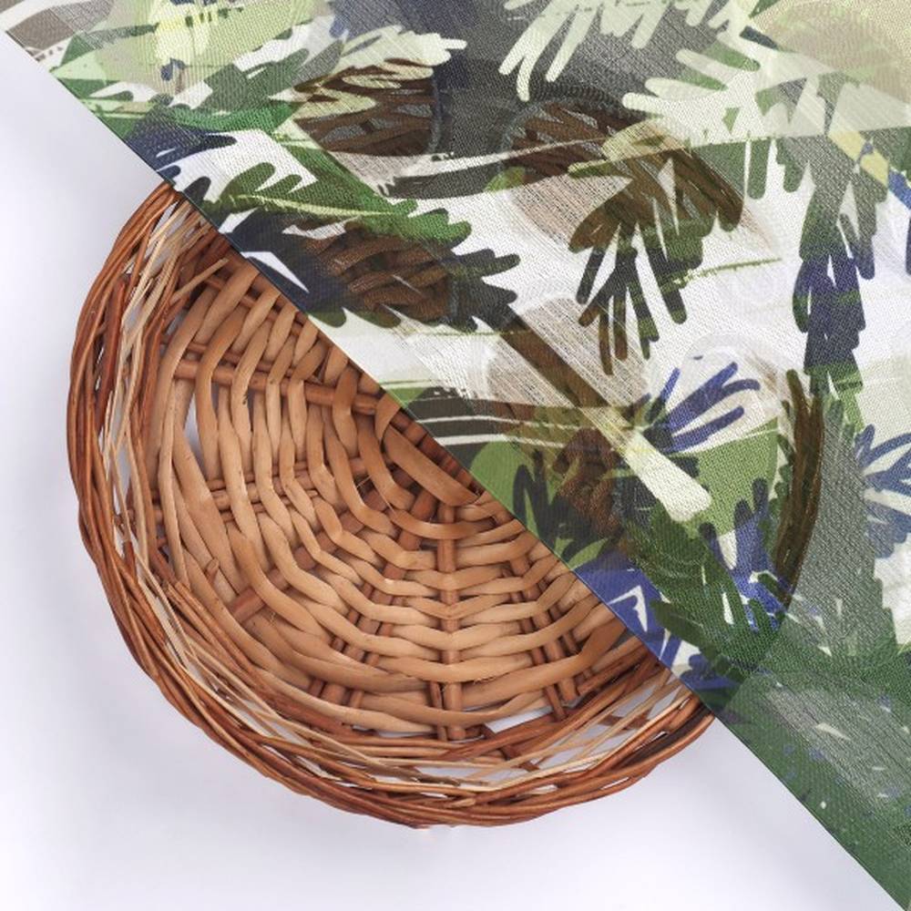 Green Tropical Camouflage Abstract Brasso Fabric