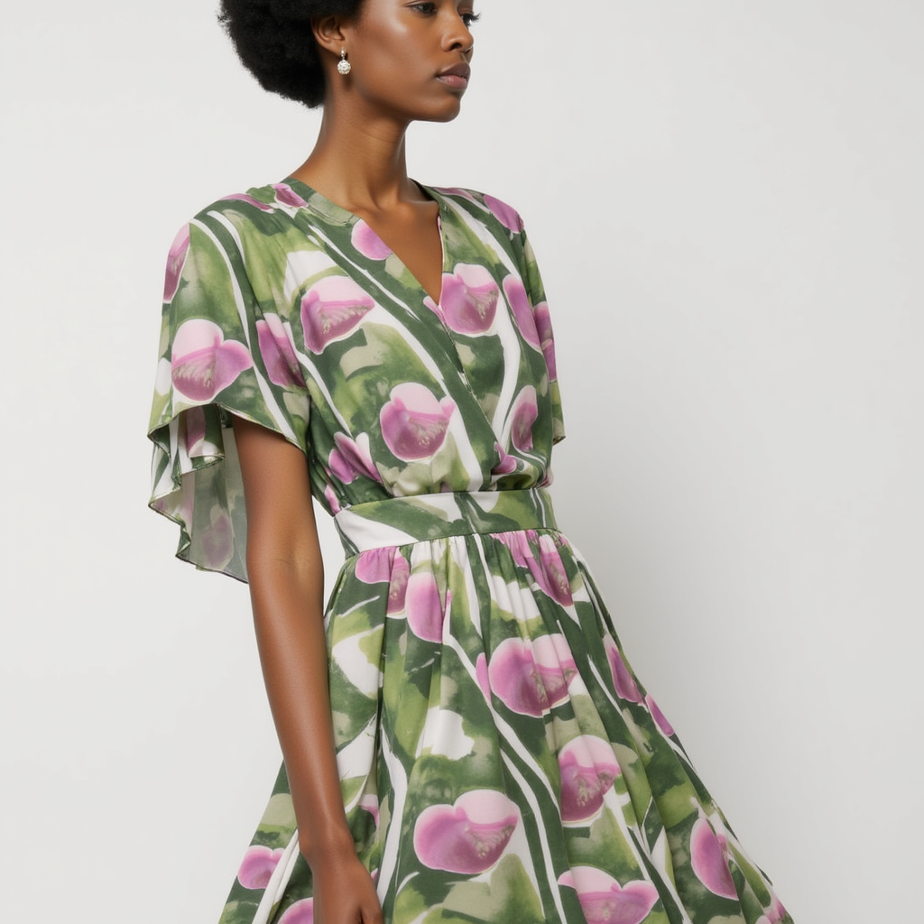 Linen Floral Printed Fabric