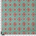 Sea Green Ethnic Medallion Floral Print Chanderi Fabric – ch 0 ma01038 108 4