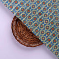 Blue Geometric Floral Medallion Print Chanderi Fabric – ch 0 ma0902 108 3